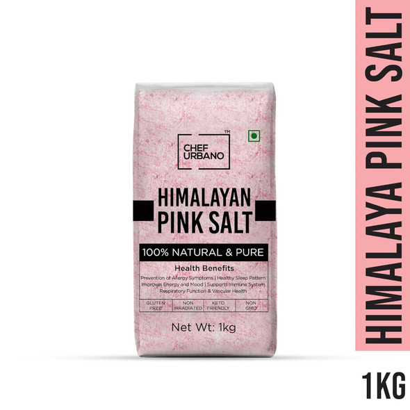 Chef Urbano Himalayan Pink Salt â€“ Pure & Mineral Enriched, 2.2 lb Jar|1 kg|2.43 lbs
