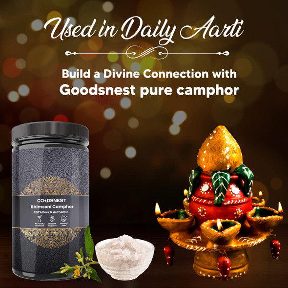 GOODSNEST 100% Organic Bhimseni Camphor Original  Long-Lasting Pure Camphor|500gm|1.22 lbs