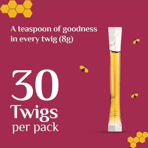 Natural Litchi Honey Sachets - 30 Count Single Serve Honey Sticks|240 g|8.47 Oz