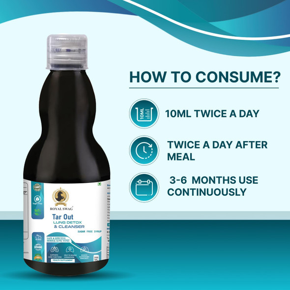 Ayurveda Tar Out Syrup Lungs Detox Sugar Free|200 ml|6.7 flOz