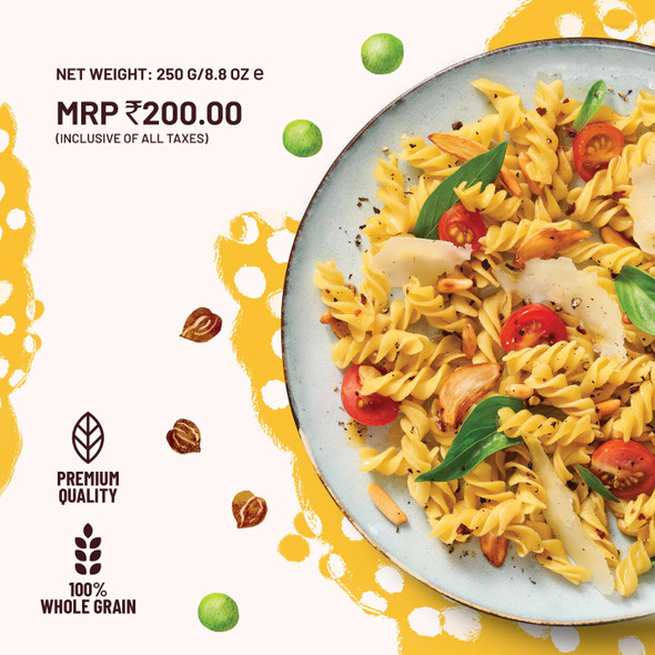 Mille High Protein Fusilli Pasta | Gluten Free | 1.8X Plant Protein | No Maida|250gm|8.82 Oz