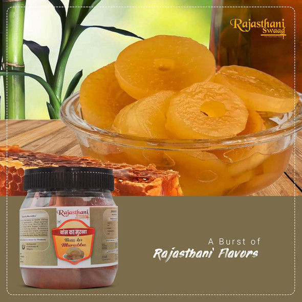 Rajasthani Swaad Bans Ka Murabba For Height Homemade Delicious Sweet Bamboo Murabba | Fresh & Natural Ready To Eat Bass Ka Morabba | No Artificial Colors & Flavors|440 g|15.52 Oz