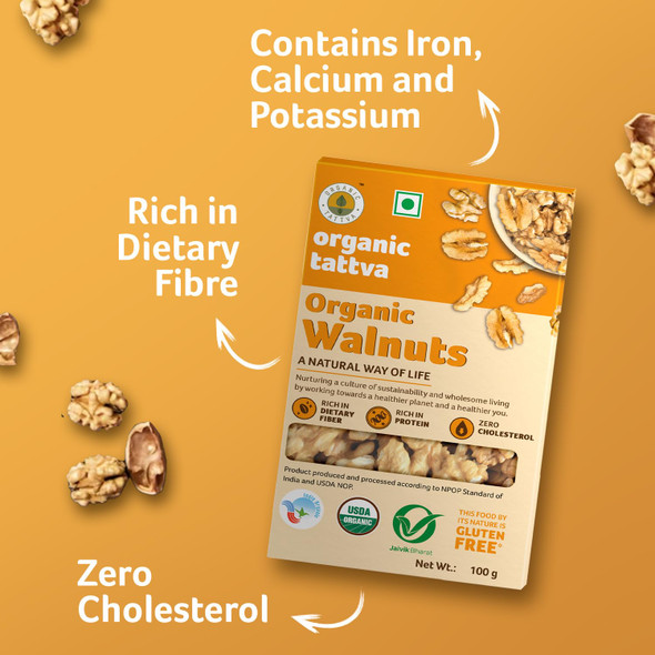 Organic Kashmiri Walnuts (Akhrot Giri)|250gm|8.82 Oz
