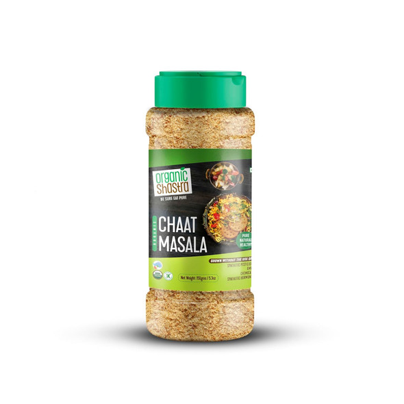 Organic Shastra Ready to Eat Chaat Masala, Instant Chatpata Taste, Pure and Fresh Seasoning, Spices Masala for daily Use in Kitchen, Easy to Cook|150gm|5.29 Oz