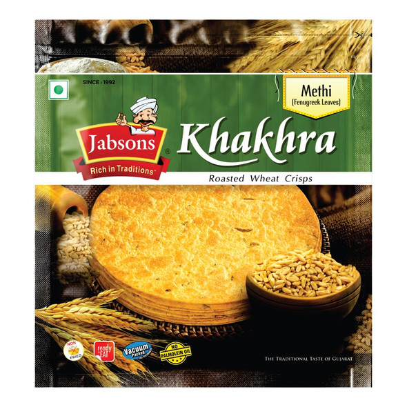 Jabsons Foods Meethi Roasted Khakhra|180gm|6.35 Oz