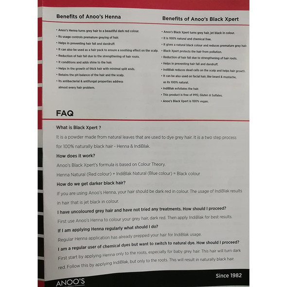 Anoos Black Expert Hair Henna|100 gm|3.53 Oz