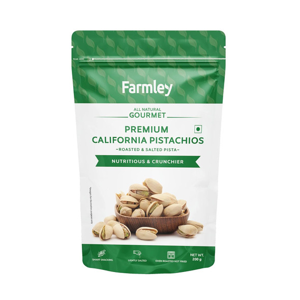 Farmley Premium California Roasted Salted Pistachios|200gm|7.05 Oz