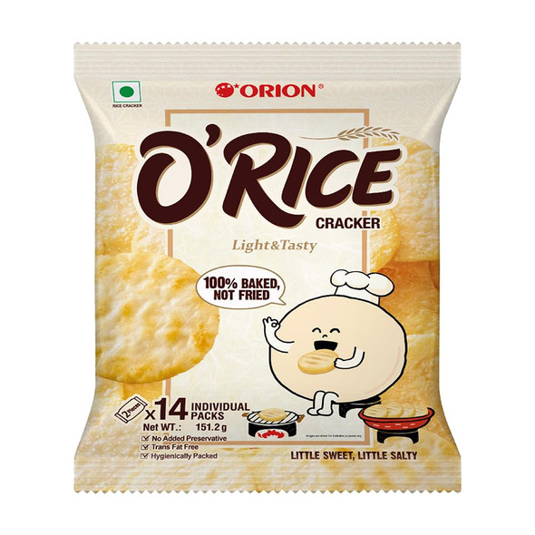 ORION Rice Cracker O'Rice Cracker |Premium Baked Korean Snack, Packof 1 (151.2g) |Weekly snack pack | Healthy RiceCakes