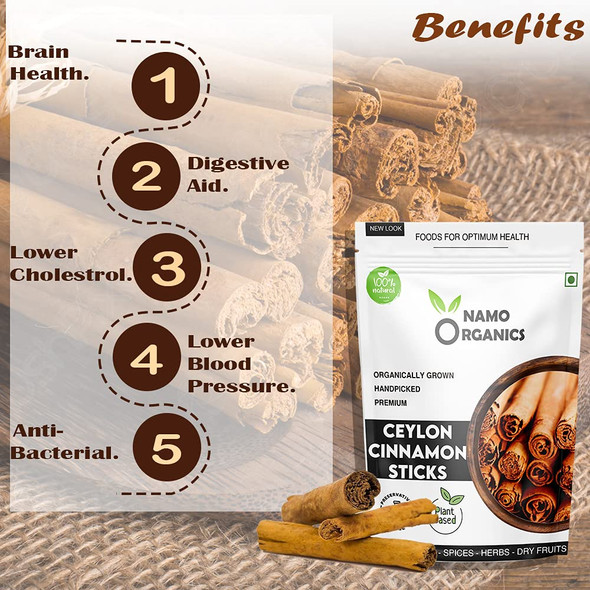 Namo Organics - Ceylon Cinnamon Sticks|100gm|3.53 Oz