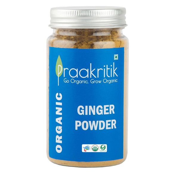 Praakritik Organic Ginger Powder, 100% Organic Powder, Daily Use Healthy Ginger Powder, No Artificial Color No Artificial Flavor, Pack of 3, 100 Grams Each Total 300 Gram|10.56Oz|0.66lbs