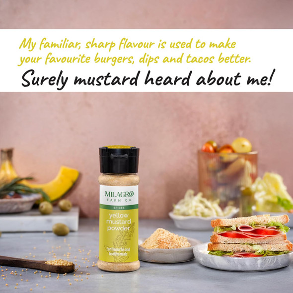 Organic Yellow Mustard Seed Powder|70gm|2.47 Oz