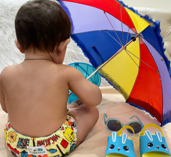 Kindermum Nano AIO Cloth Diapers - one Size diapers with 100% Organic Cotton Inserts (VacationNano-AIO)|10.56Oz|0.66lbs