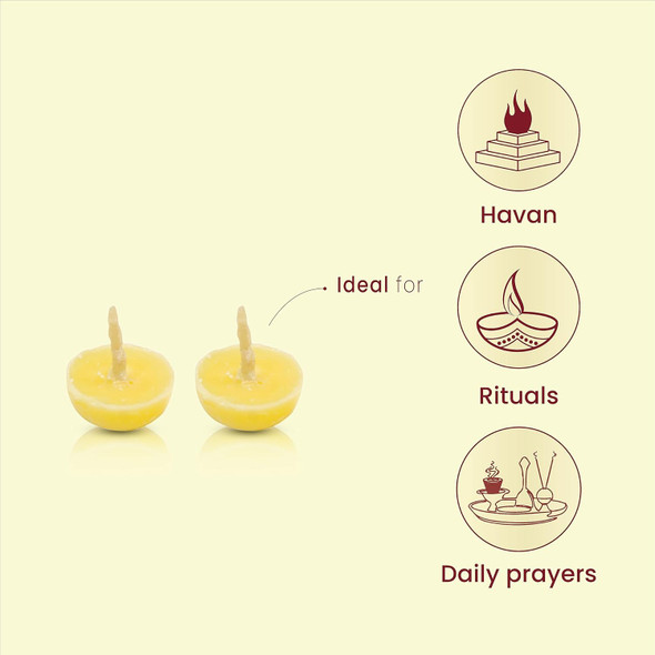 Cycle Pure Om Shanthi Cow Ghee Diya for Puja - Ghee Wicks|100 N|1.76 Oz