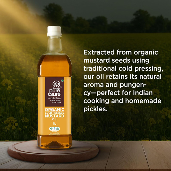 Pure & Sure Organic Mustard Oil|33.6864Oz|2.1054lbs