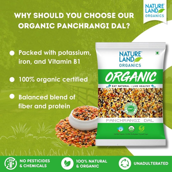 Natureland Organics Panchrangi Dal / Mix Dal|35.2Oz|2.2lbs