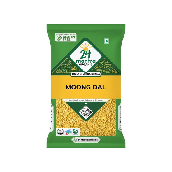 24 Mantra Organic Moong Dal (Dhuli)|17.6Oz|1.1lbs