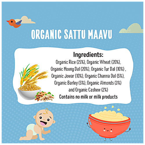 Porridge - Organic Sattu Maavu, For Babies 10+ Months|7.04Oz|0.44lbs
