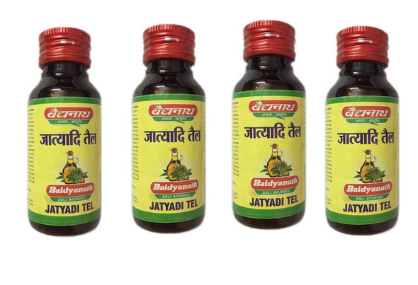 Baidyanath Jatyadi Tel Pack Of 4 | 50 ml each | 1.69 fl oz [Fit Tuber Recs]