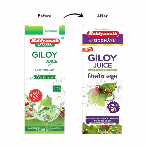 Baidyanath Nagpur Boost Immunity Natural Giloy Juice | 1 L | 33.81 fl oz [Fit Tuber Recs]