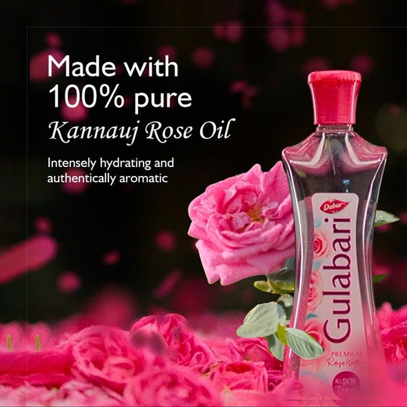 Dabur Gulabari Premium Rose Water Paraben Free Skin Toner | 250 ml | 8.45 fl oz [Fit Tuber Recs]