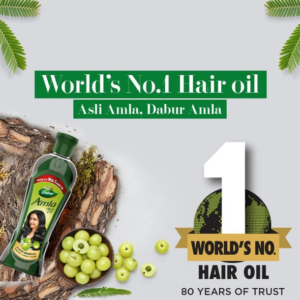 Dabur Amla Hair Oil - For Strong, Long and Thick Hair|550 ml|18.6 fl oz [Fit Tuber Recs]