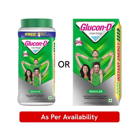 Glucon-D Regular Instant Glucose Energy Drink|1000ml|33.81 fl oz [Fit Tuber Recs]