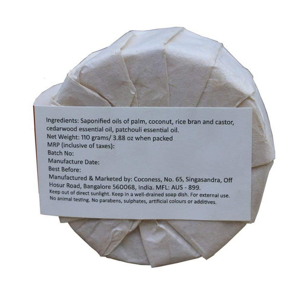 Coconess Cedar Patchouli Soap | 100% Natural | Hand Crafted | 110g | 3.88 oz [Fit Tuber Recs]