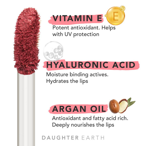 DAUGHTER EARTH Liquid Lipstick With Vitamin E & Hyaluronic Acid | Vegan Highly Pigmented Lip Color | Long Lasting Matte Smudge Proof Lip Stick For Moisturised Hydrating Lips - The Original Pink | 5ml | 0.17 fl oz [Fit Tuber Recs]