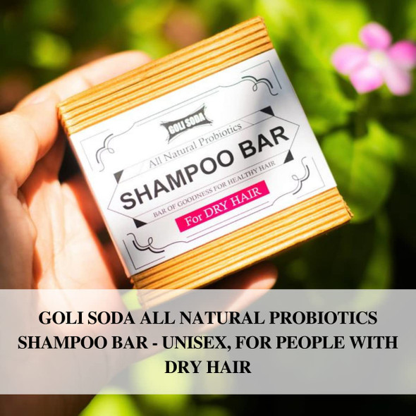 Goli Soda All Natural Probiotics Shampoo Bar for Dry Hair â€“ A Mild Everyday Shampoo for Frizzy and Dry Hair with Natural & Sulphate-Free Ingredients for Deep Moisturization.|90ml|3.04 fl oz [Fit Tuber Recs]
