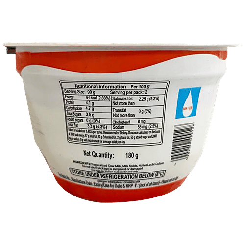 Dahi - Made from Pasteurized Cow Milk|150 g|5.29 oz [Fit Tuber Recs]