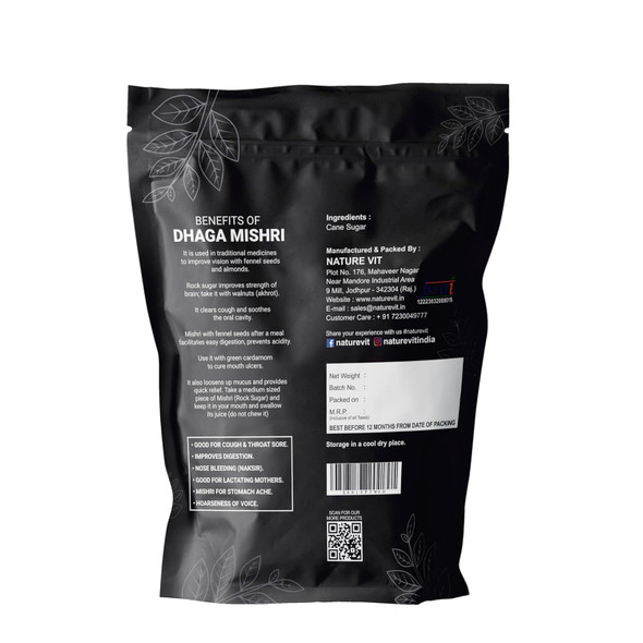 Nature Vit Dhaga Mishri, Rock Sugar, Pure Thread Crystal, Thread Mishri, Mishri Crystal | 900g | 31.75 oz [Fit Tuber Recs]