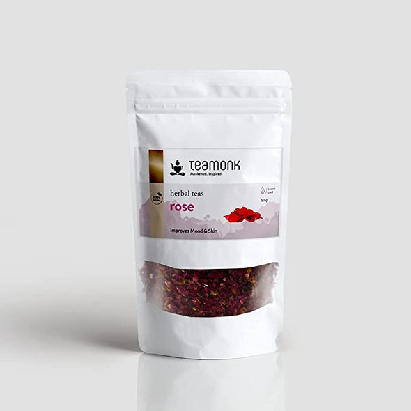 Teamonk Rose Herbal Tea, 50 Grams | 1.76 Oz | 0.11 lbs