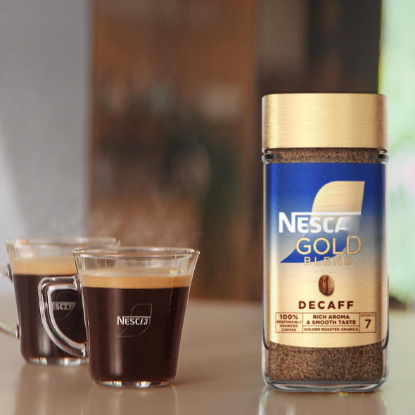 Nes.cafes Gold Blend Decaf Premium Instant Coffee, Rich Aroma and Smooth Taste Gold Blend Decaf Coffee | 95g | 3.35 oz [Fit Tuber Recs]