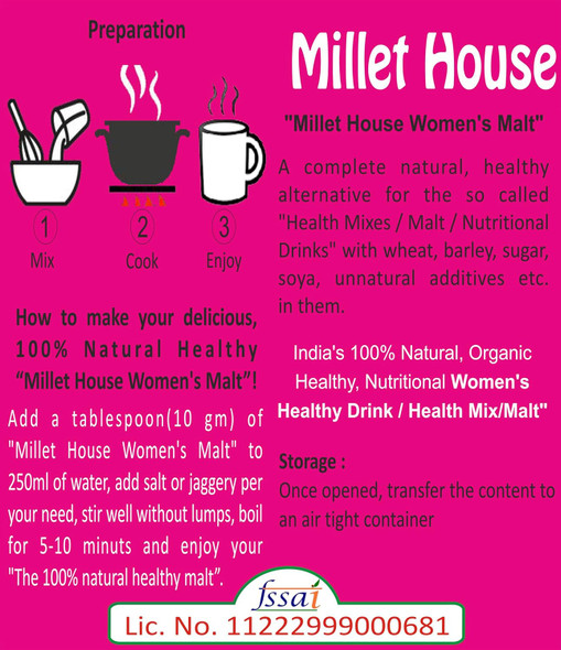 Millet House Women's Malt | 400 Grams | 14.11 oz [Fit Tuber Recs]