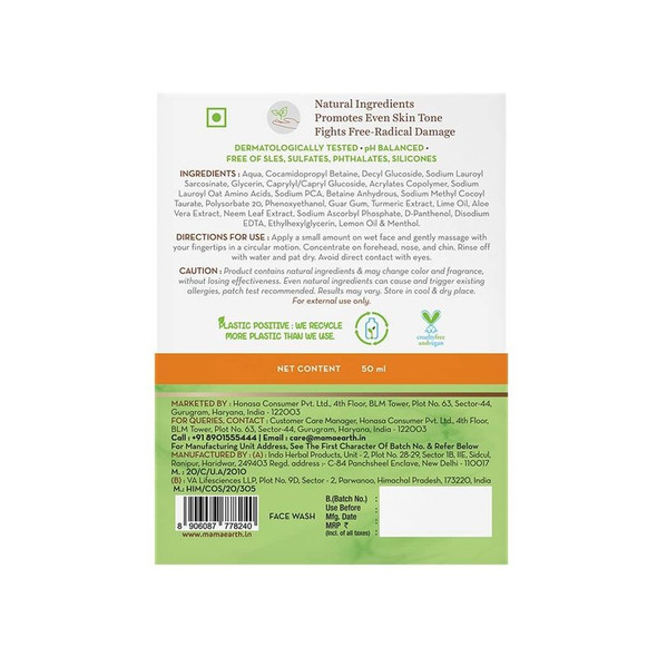 Mamaearth Vitamin C Face Wash | 50 ml | 1.69 fl oz [Fit Tuber Recs]