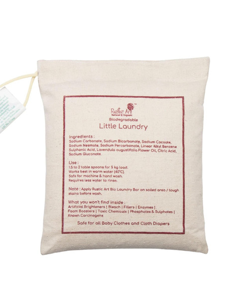 Rustic Art Natural Little Laundry Powder with Neem | Baby & Kids Clothes Laundry Powder | Front & Top Load Machine and Hand Wash | 1 Kg | 2.20 lb [Fit Tuber Recs]