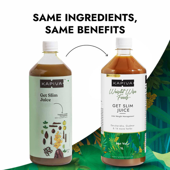 Kapiva Get Slim Juice (2L) Bottle,Pack| Healthy Weight Management Through 12 Ayurvedic Herbs | Aids Metabolism and Digestion - Super Saver Pack of 2 | 2L | 67.63 fl oz [Fit Tuber Recs]
