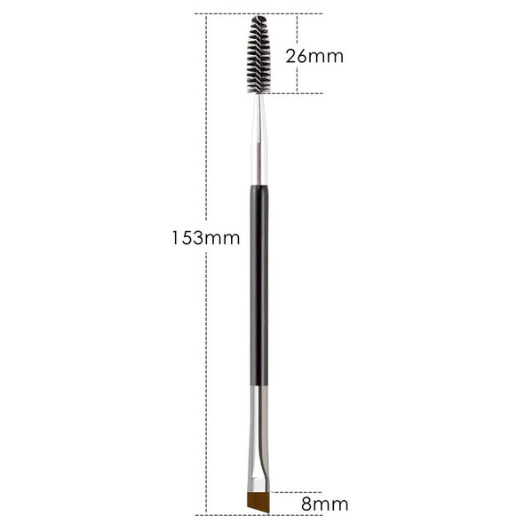 MAPPERZ Professional Duo Eyebrow Brush/Angled Eye Brow and Spoolie - Multicolor (Pack of 1) [Fit Tuber Recs]