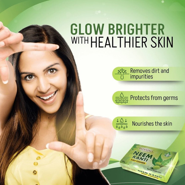 Patanjali Neem Kanti Body Cleanser Soap|4 x 150 g|0.14 oz [Fit Tuber Recs]