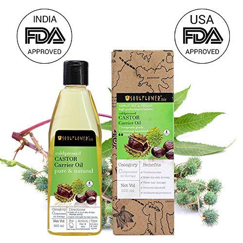 Soulflower Cold-Pressed Bhringraj Oil-Pure & Natural Organic Castor Hair Oil Hair Growth, Stronger Hair, Skin Care, Nails, 100% Pure, Natural, Coldpressed, No Mineral Oil & Preservatives | 225ml | 7.60 fl oz [Fit Tuber Recs]