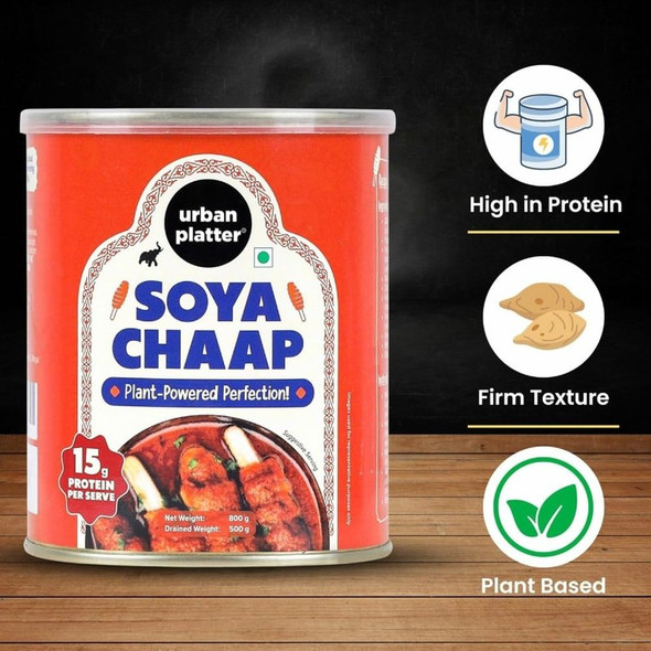 Urban Platter Soya Chaap in Brine|800 g|28.22 oz [Fit Tuber Recs]