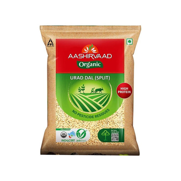 Aashirvaad 100% Organic Urad Dal (Dhuli) Split|1 kg