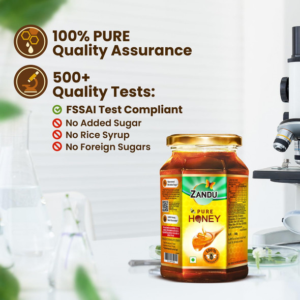 Zandu Pure Honey, 100% Purity, No Added Sugar | 500g | 17.64 oz [Fit Tuber Recs]