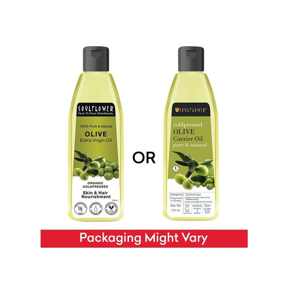 Soulflower Organic Olive Oil, Extra Virgin for Hair and Skin|120 ml|4.06 fl oz [Fit Tuber Recs]