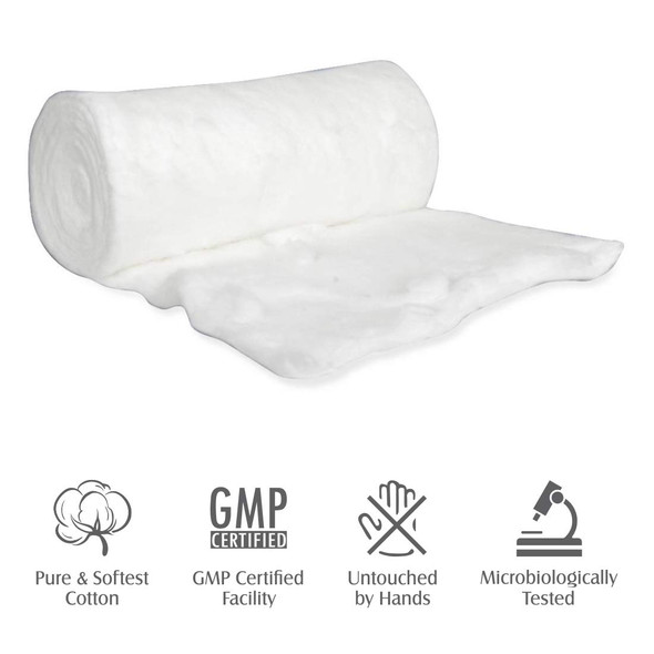 Tulips Absorbent Soft Cotton Wool/Roll for Makeup Remover, Beauty, Adult & Baby Care Disposable Cotton (Pack of 4) | 100gm | 3.53 oz [Fit Tuber Recs]