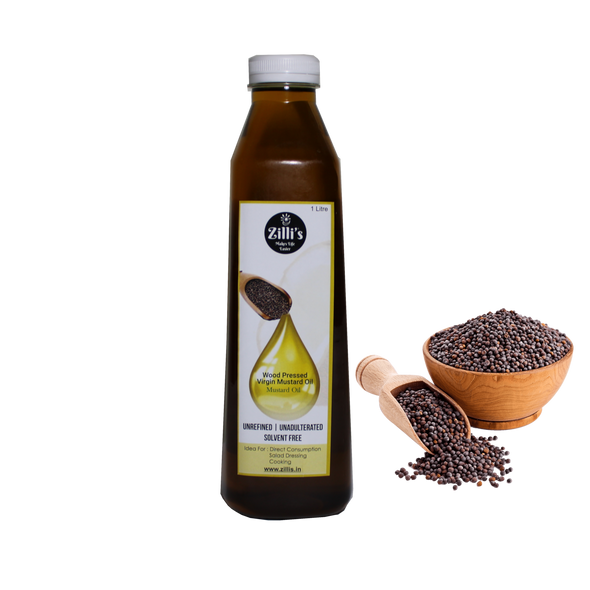Zilli's Wood Pressed Mustard Oil - 1 Litre | 33.81 Oz | 2.2 lbs
