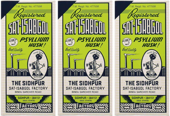 Telephone Brand Psyllium Husk (Sat-Isabgol) 3 Pack | 200 Gram | 7.06 oz [Fit Tuber Recs]