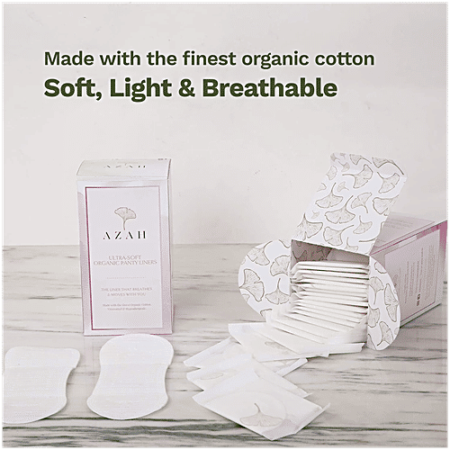 Azah Ultra-Soft Organic Cotton Panty Liner|40 pcs