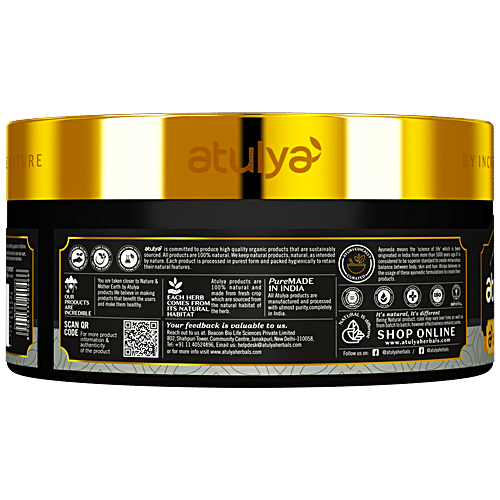 Atulya Activated Bamboo Charcoal Face Mask - Organic, With Neem, Mint, Detoxifying, Regenerative|200 g