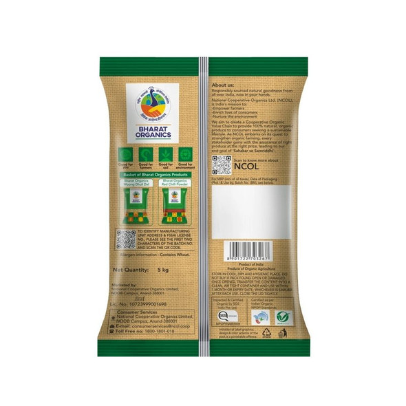 Bharat Organics Whole Wheat Atta|5 kg